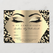 Lashes Makeup Gold Confetti Certificate Gift (Voorkant)