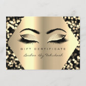 Lashes Makeup Gold Confetti Certificate Gift (Achterkant)