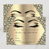 Lashes Makeup Gold Diamond Certificate Gift (Voorkant / Achterkant)