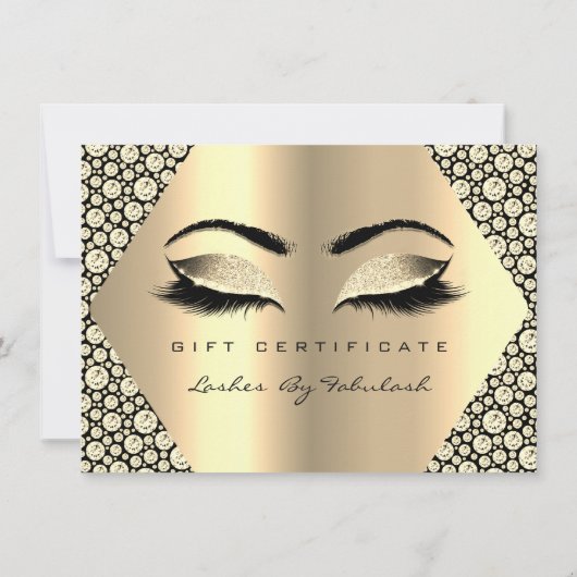 Lashes Makeup Gold Diamond Certificate Gift (Achterkant)