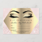 Lashes Makeup Gold Diamond Certificate Gift Pink (Voorkant)