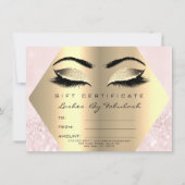 Lashes Makeup Gold Diamond Certificate Gift Pink (Voorkant)