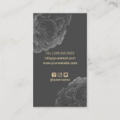 Lashes Makeup kunstenaar Esthetician Dark Floral Visitekaartje (Achterkant)