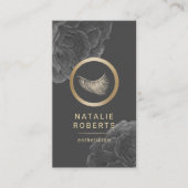 Lashes Makeup kunstenaar Esthetician Dark Floral Visitekaartje (Voorkant)