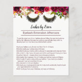 Lashes Makeup kunstenaar Floral Aftercare Instruct Flyer (Voorkant)
