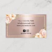 Lashes Makeup kunstenaar Modern Floral Roos Gold S Visitekaartje (Achterkant)