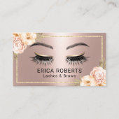 Lashes Makeup kunstenaar Modern Floral Roos Gold S Visitekaartje (Voorkant)