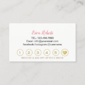 Lashes Makeup kunstenaar Modern Gold Eyelash Loyal Klantenkaartje (Achterkant)