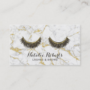 Lashes Makeup kunstenaar Modern Gold Marble Salon Visitekaartje