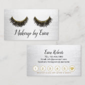 Lashes Makeup kunstenaar Modern Silver Salon Loyal Klantenkaartje (Voorkant / Achterkant)