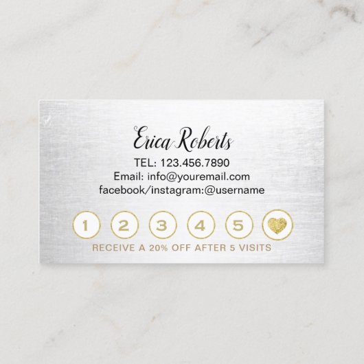 Lashes Makeup kunstenaar Modern Silver Salon Loyal Klantenkaartje (Achterkant)