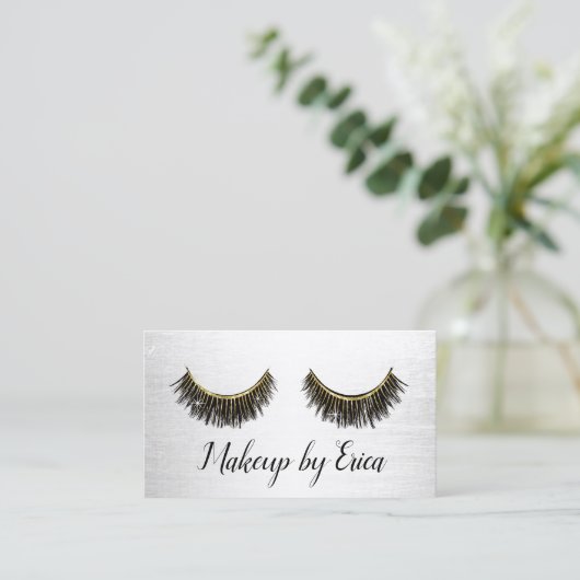 Lashes Makeup kunstenaar Modern Silver Salon Loyal Klantenkaartje (Staand voorkant)