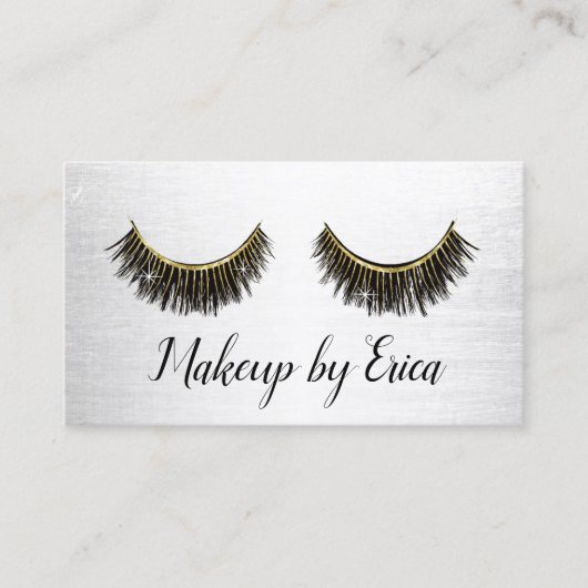 Lashes Makeup kunstenaar Modern Silver Salon Loyal Klantenkaartje (Voorkant)