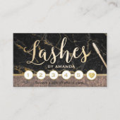 Lashes Makeup kunstenaar moderne marmer Copper Loy Klantenkaartje (Voorkant)