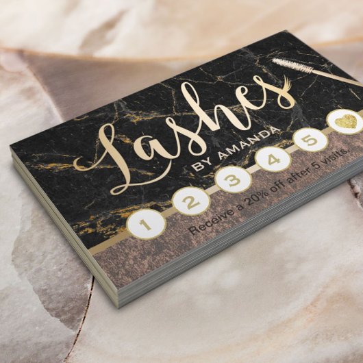 Lashes Makeup kunstenaar moderne marmer Copper Loy Klantenkaartje