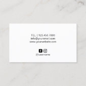 Lashes Makeup kunstenaar moderne zilveren strepe s Visitekaartje (Achterkant)