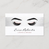 Lashes Makeup kunstenaar moderne zilveren strepe s Visitekaartje (Voorkant)