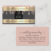 Lashes Makeup Nail Logo Glitter Roos Gold Grey Visitekaartje (Voorkant / Achterkant)