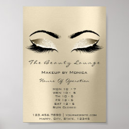 Lashes Makeup openingstijden Ivory Salon Glitter Poster