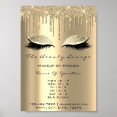 Lashes Makeup openingsuren Gold Salon Drift Spark Poster (Voorkant)