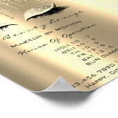 Lashes Makeup openingsuren Gold Salon Drift Spark Poster (Hoek)