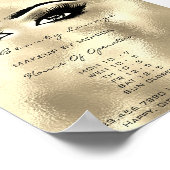 Lashes Makeup openingsuren Gold Salon Eyes Poster (Hoek)