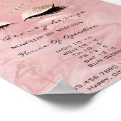 Lashes Makeup openingsuren marmer Salon Glitter Poster (Hoek)