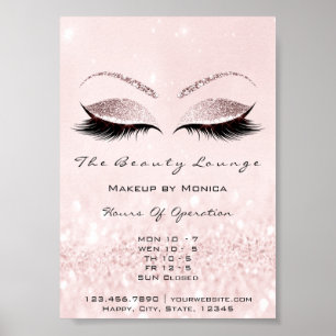 Lashes Makeup openinguren Beauty Salon Glitter Poster