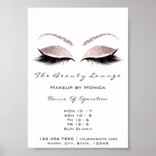 Lashes Makeup openinguren Beauty Salon Glitter Poster