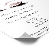 Lashes Makeup openinguren Beauty Salon Glitter Poster (Hoek)