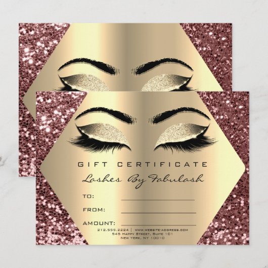 Lashes Makeup Roos Gold Browns Certificate Gift (Voorkant / Achterkant)