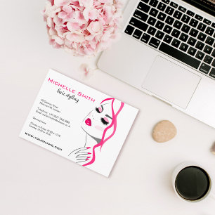 Lashes Manicure Hair Pink Girl Beauty Branding Briefkaart
