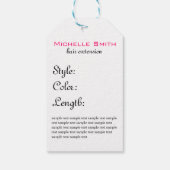 Lashes Manicure Hair Pink Girl Beauty Branding Cadeaulabel (Achterkant)