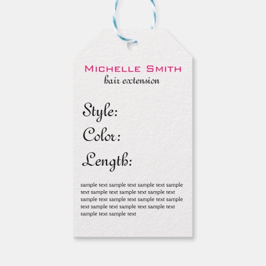 Lashes Manicure Hair Pink Girl Beauty Branding Cadeaulabel (Achterkant)