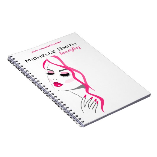 Lashes Manicure Hair Pink Girl Beauty Branding Notitieboek (Rechterzijde)