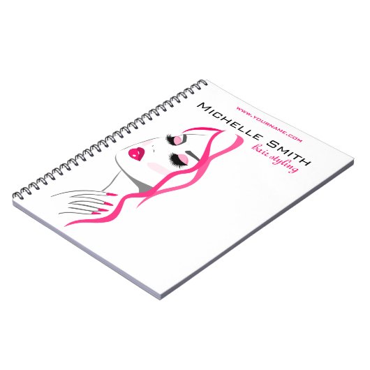 Lashes Manicure Hair Pink Girl Beauty Branding Notitieboek (Linkerzijde)