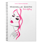 Lashes Manicure Hair Pink Girl Beauty Branding Notitieboek (Voorkant)