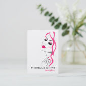 Lashes Manicure Hair Pink Girl Beauty Branding Visitekaartje (Staand voorkant)