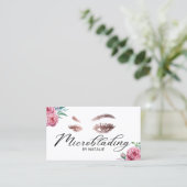 Lashes Microblading Elegant Typography Floral Visitekaartje (Staand voorkant)