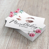Lashes Microblading Elegant Typography Floral Visitekaartje