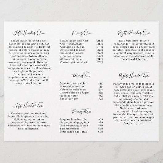 Lashes Minimalistisch brochure voor zwart-witkleur (Achterkant)