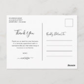 Lashes minimalistisch zwart-wit elegant bedankt briefkaart (Achterkant)