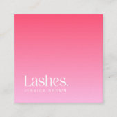 Lashes modern minimalistisch elegant roze vierkante visitekaartje (Voorkant)
