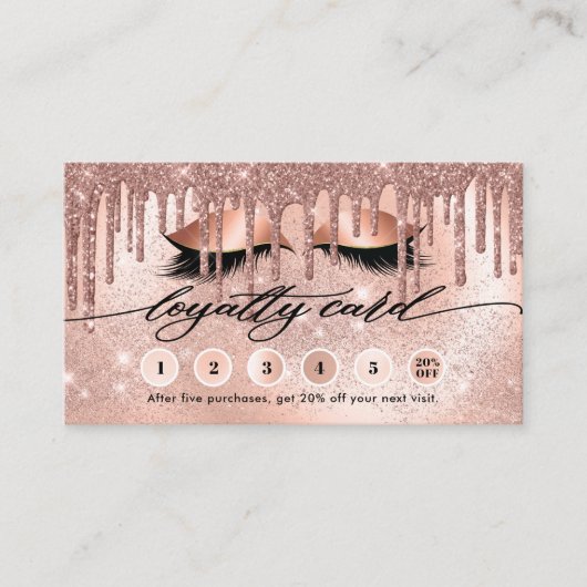 Lashes Modern Roos Gold Klantenkaartje (Voorkant)