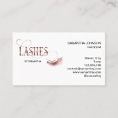 Lashes Modern Roos Gold Typography Make-up Artist Visitekaartje (Achterkant)