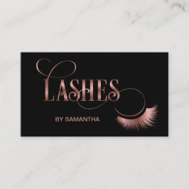 Lashes Modern Roos Gold Typography Make-up Artist Visitekaartje