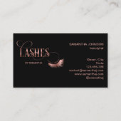 Lashes Modern Roos Gold Typography Make-up Artist Visitekaartje (Achterkant)