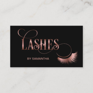 Lashes Modern Roos Gold Typography Makeup Artist Visitekaartje