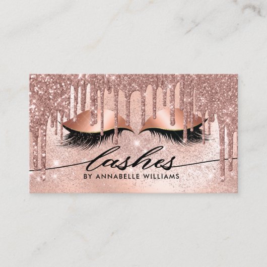 Lashes Modern Roos Gold Visitekaartje (Voorkant)