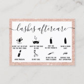 Lashes nascare illustraties roos goud glitter visitekaartje (Voorkant)